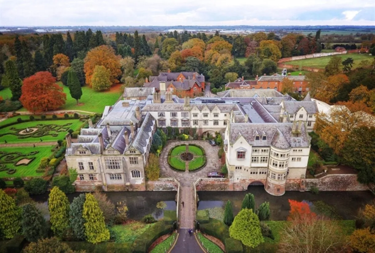 Aerial view of Coombe Abbey Hotel